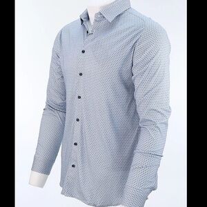 NWT Desoto Long Sleeve Button Up Shirt Men Sz M 100% Cotton Blue Floral